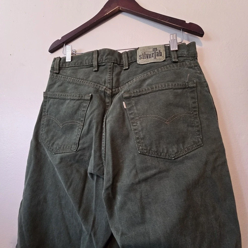 Vintage 1993 Levis Silver Tab Jeans Mens 34x32 Green Baggy USA Grunge Skater EUC